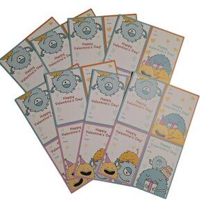 Monster Valentines 32 School Daycare Kindergarten Kids‎ Box Stickers Alphabet